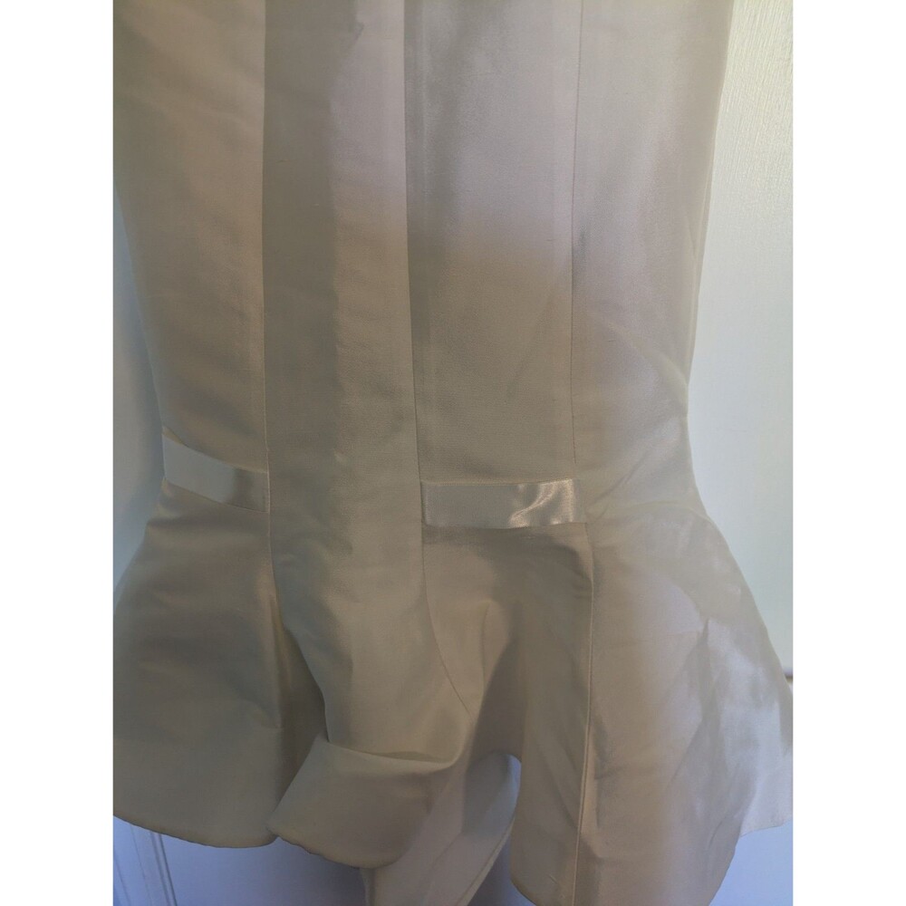 Suzanne Ermann White Wedding Dress Midi Silk Blend 40 US8 - Picture 2 of 12